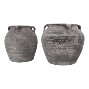 Pair of Vintage Distressed Pottery Cache Pots, Vessels / Matt Gray
