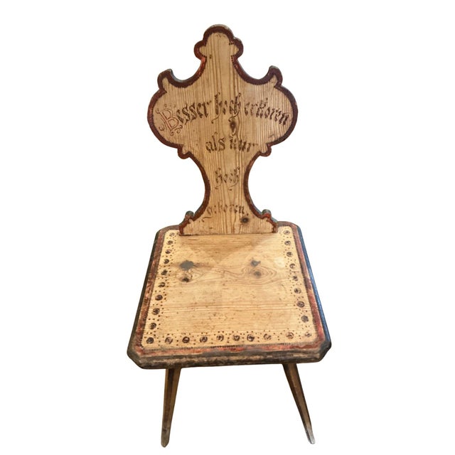 Antique German folk art - mountain area chair.