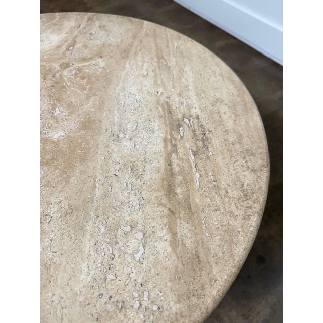 Modern Frank Rohloff Travertine Cocktail Side Table for Brown Saltman For Sale - Image 3 of 16