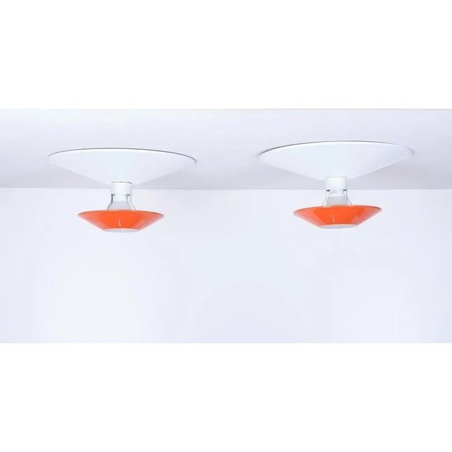 Metal Ceiling or Wall Lamps by Louis Kalff for Philips 1960s, Set of 2 For Sale - Image 7 of 10