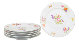 Porcelain Dinner Plates in Else Pattern from Rosenthal, 1930s, Set of 6