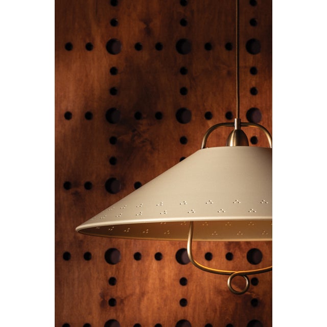 Metal Hudson Valley Lighting Pawley 23.5 in. 1 Light Pendant in Historic Bronze and Soft Sand Finish For Sale - Image 7 of 11