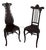 Pair of Antique 19th Century Music Room Chairs | String Instrument Lyre Form Carved Wood Side Chairs | Victorian Parlor Chairs For Sale