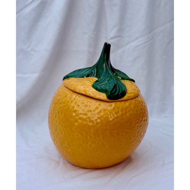 Mid-Century Modern Mid 20th Century McCoy Citrus Chic California Orange Shaped Ceramic Cookie Jar For Sale - Image 3 of 12