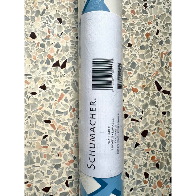 Schumacher Schumacher Zanzibar Trellis Blue Wallpaper 5006947 Happy Together Collection For Sale - Image 4 of 5