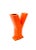Ceramic Space Age Orange Y Letter Shaped Ceramic Solifleur Vase, Marcel Radureau France, Circa 1970 For Sale - Image 7 of 13