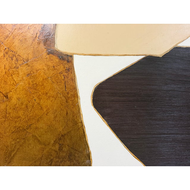 This work, created with oil and gold powder, belongs to the Equilibrium series. Dense, almost earthbound forms gradually...