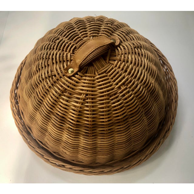 Large French Cloche Cheese Bell in Natural Woven Wicker ...