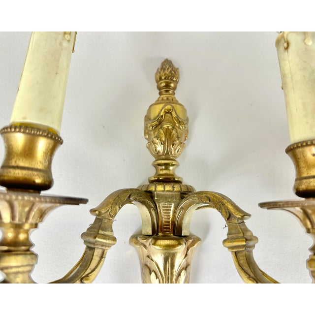 Mid-Century French Brass Wall Sconces, 1950s, Set of 2 For Sale - Image 3 of 7