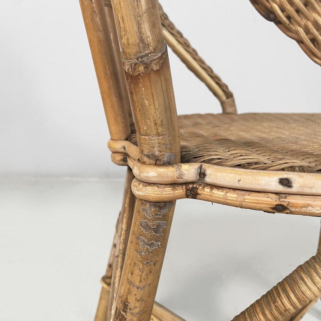 Art Nouveau Italian Chairs in Rattan and Light Blue Rattan, 1900s, Set of 2 For Sale - Image 15 of 18