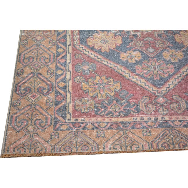 Turkish Vintage Turkish Anatolian Hand Knotted Wool Rug, 3'9x7'8'' For Sale - Image 3 of 4