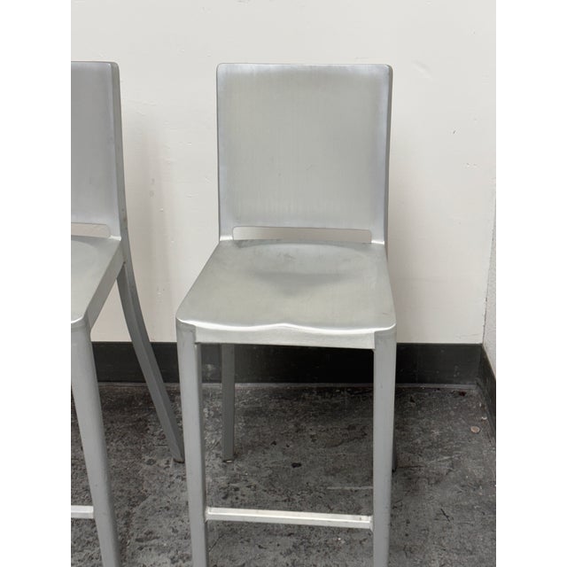 Silver Philippe Starck for Emeco Hudson Barstools, Pair For Sale - Image 8 of 12