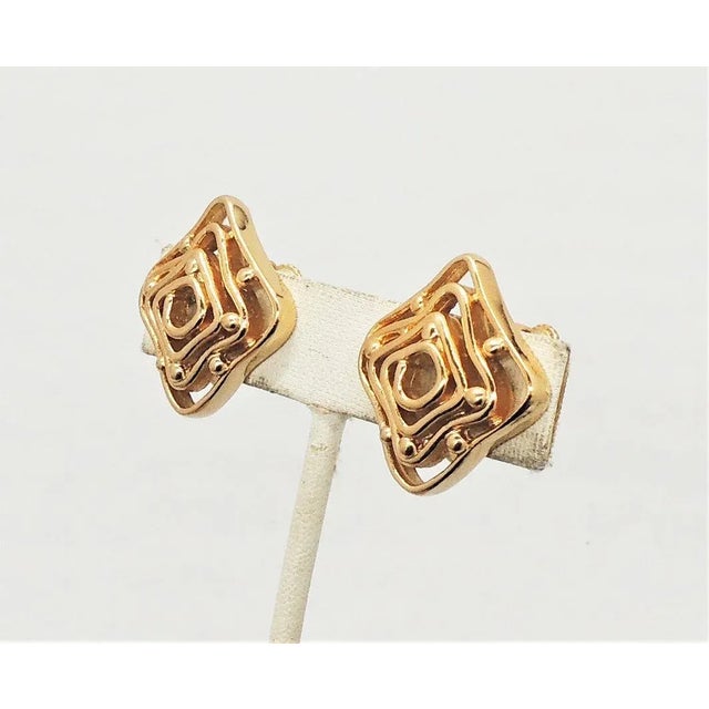 1973 Vintage Signed Napier "Maze" Clip Earrings- 2 Pieces For Sale - Image 10 of 10