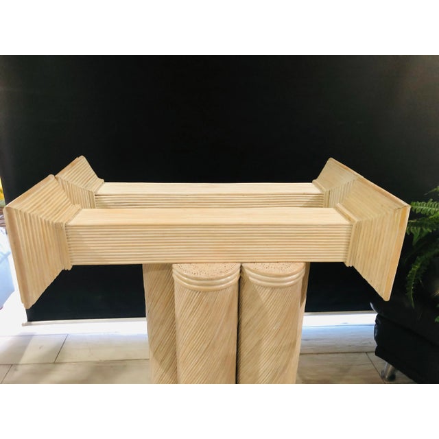 Antique White Pencil Reed Pedestals in the Style of Gabriella Crespi - Set of 2 For Sale - Image 8 of 11