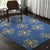 9x12 Blue Handwoven Wool Stylized Clover Motif Geometric Modern Carpet Rug For Sale In New York - Image 6 of 7