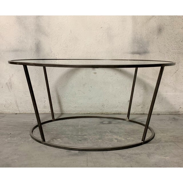 New Round Coffee Table With Metal Structure and Glass Top For Sale - Image 4 of 11