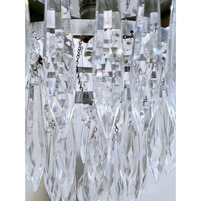 1960s Vintage 1960s Italian Silver Upside Down Layered Cake Chandelier For Sale - Image 5 of 8