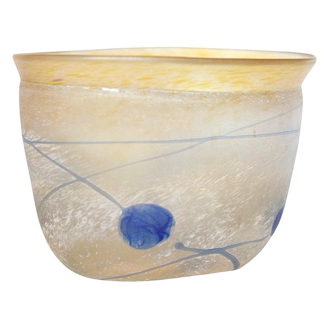 Glass Galaxy Blue Bowl from in Glass by Bertil Vallien for Kosta Boda, Sweden, 1982 For Sale - Image 7 of 7