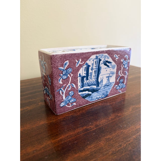 Vintage Dutch Delft Blue and White Flower Frog Tulipiere Vase For Sale In South Bend - Image 6 of 12