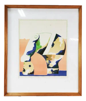 Horst Antes, Portrait of a Head in Color, 1970s, Lithograph, Framed