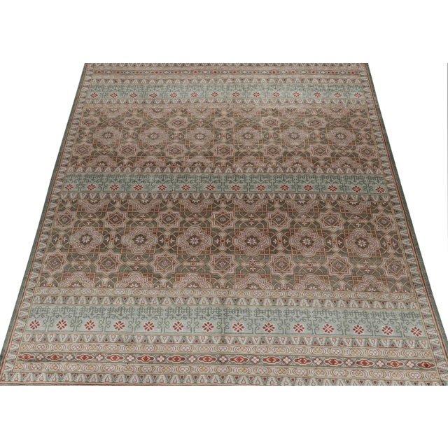 Traditional Rug & Kilim’s Classic Style Rug in Gold, Red and Blue Geometric Pattern For Sale - Image 3 of 7