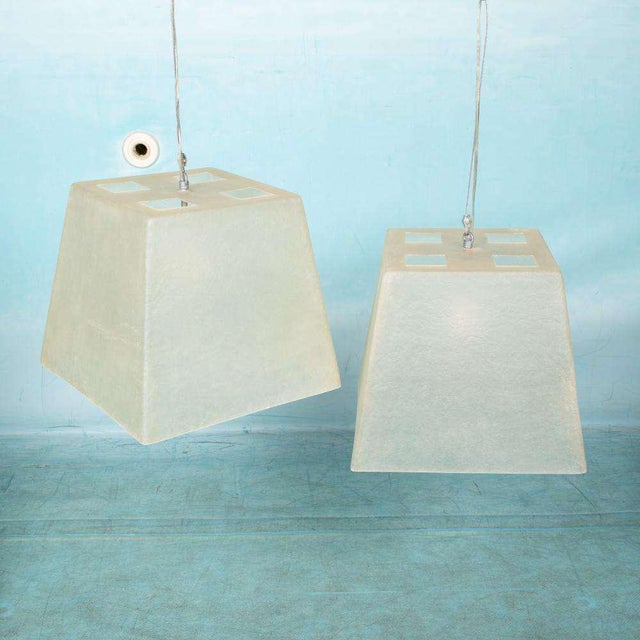 Vintage Minimalist Fiberglass Hanging Lamp from Roche Babois For Sale - Image 6 of 18