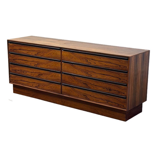 Mid 20th CenturyWestnofa Rosewood 8 Drawer Dresser Scandinavian Lowboy Norway For Sale