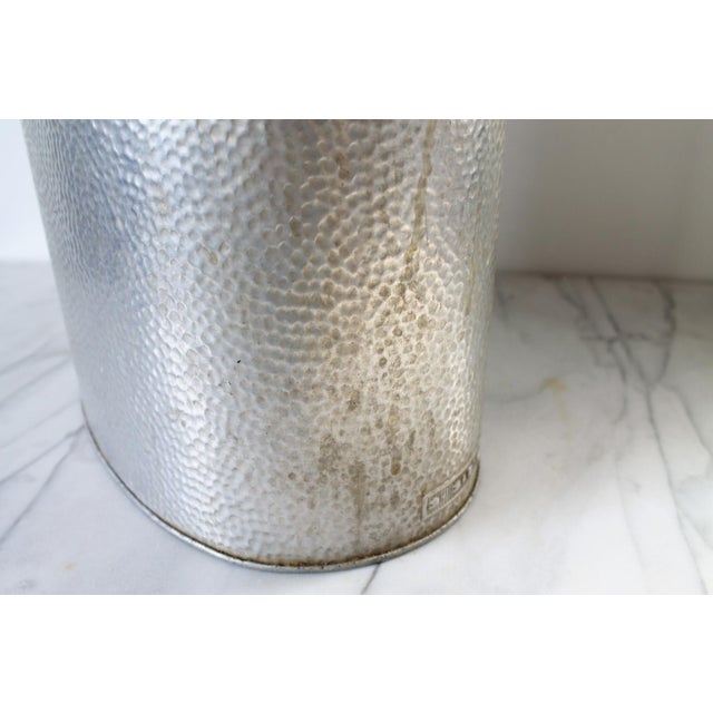 Silver Vintage Reynolds Hammered Aluminum Waste Basket For Sale - Image 8 of 10