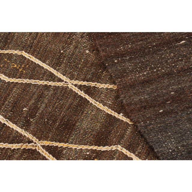 Textile Vintage Moroccan Kilim in Brown With Geometric Lozenges, From Rug & Kilim For Sale - Image 7 of 7