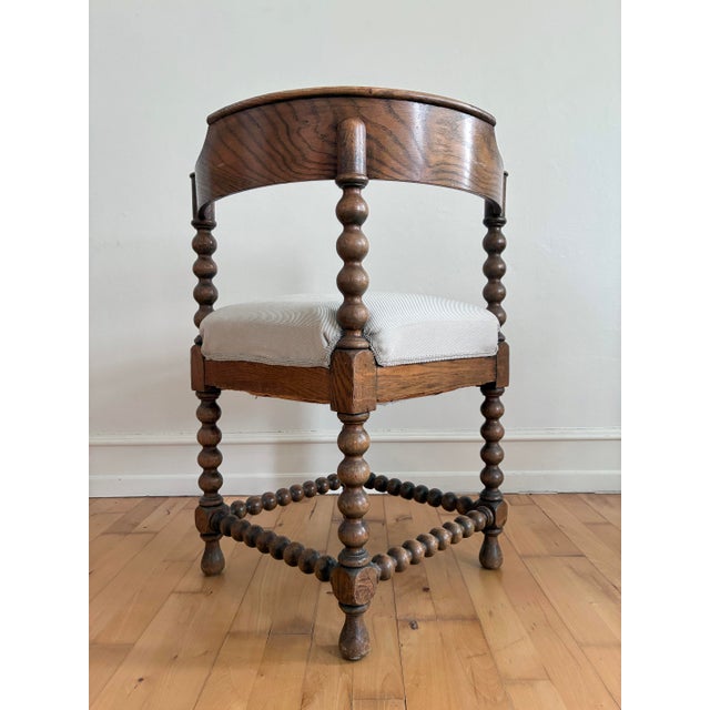 Brown Pair of Antique Edwardian Bobbin Corner Chairs, English 1900 For Sale - Image 8 of 18