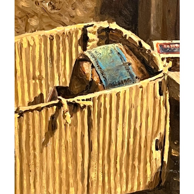 American Robert Sarsony, Vintage Americana Oil Painting, "Paper Box" Robert Sarsony, Aca Gallery For Sale - Image 3 of 11