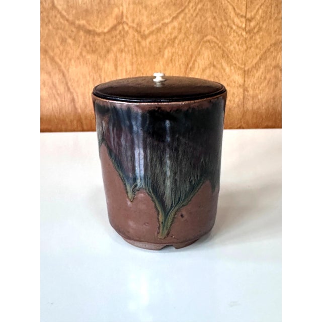 Rare Antique Japanese Ceramic Takatori Ware Hoso Mizusashi For Sale - Image 12 of 13
