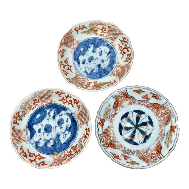 Antique Chinoiserie Small Dishes-Set of 3 For Sale