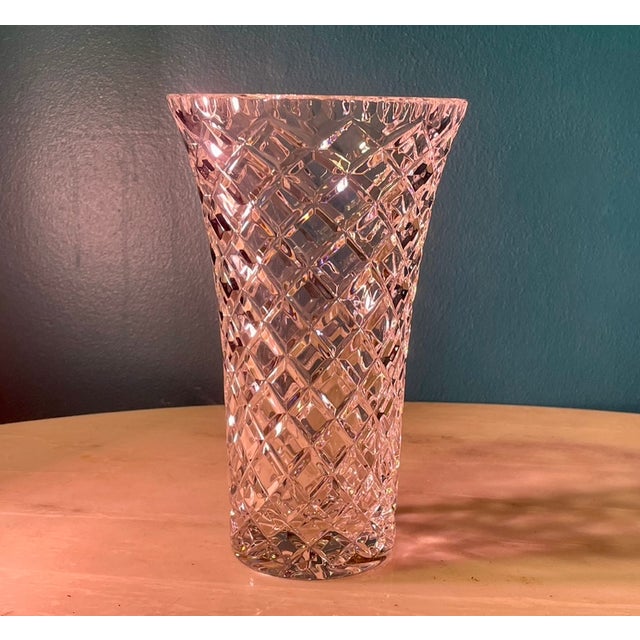 Waterford Crystal Vintage Waterford Alana 10" Brilliant Heavy Cut Crystal Vase For Sale - Image 4 of 7