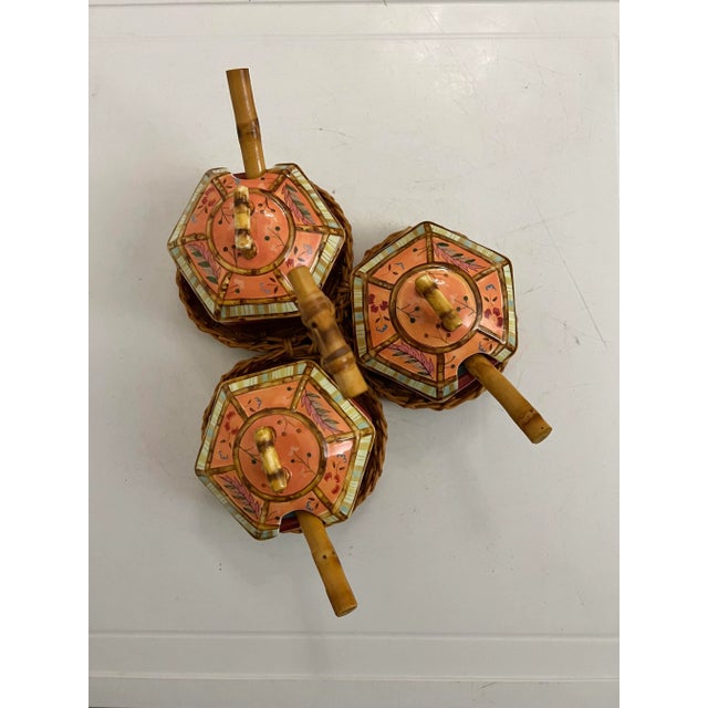 Wood 2000s Bamboo Ramekin Serving Caddy Set Asian Style- 7 Pieces For Sale - Image 7 of 10