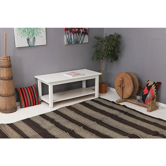 Vintage Brown Kilim Rug For Sale In Los Angeles - Image 6 of 7