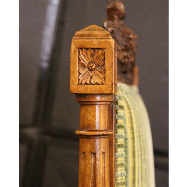 Circa 1860-80 Pair of Louis XVI Style Walnut Fauteuils For Sale - Image 4 of 6