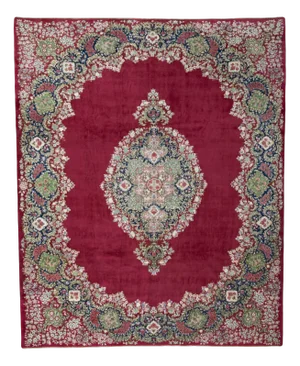 Kerman Oriental Rug in Burgundy Red