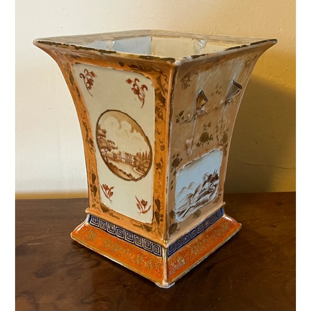 Antique Early 19th Century Chinese Export Porcelain Cachepot Vase for the American Federal Market Circa 1810 For Sale - Image 9 of 12