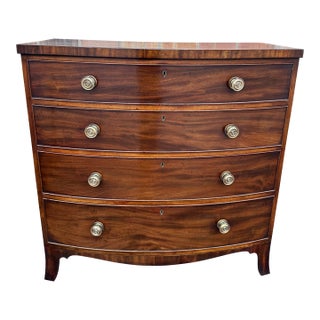 19th Century English Bowfront Chest of Drawers For Sale