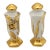 Antique Stouffer Chicago "Golden Orchid" Salt & Pepper Shakers | Artist Signed B. Bales | 1920s-40s Hollywood Regency Porcelain For Sale