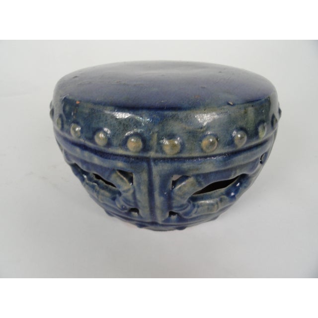 19th Century Blue Ceramic Glaze Garden Seat For Sale In Miami - Image 6 of 6
