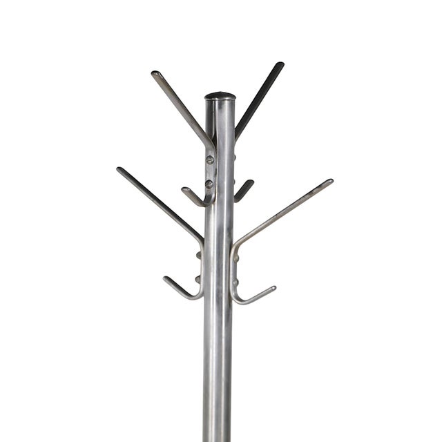 Aero-Art Mid Century Art Deco Machine Age Industrial Spun Aluminum Coat Tree Stand Rack by Aero Art For Sale - Image 4 of 8
