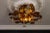 Italian Hollywood Regency Gilt Metal and Glass Flower Ceiling Light, 1970s For Sale - Image 6 of 18