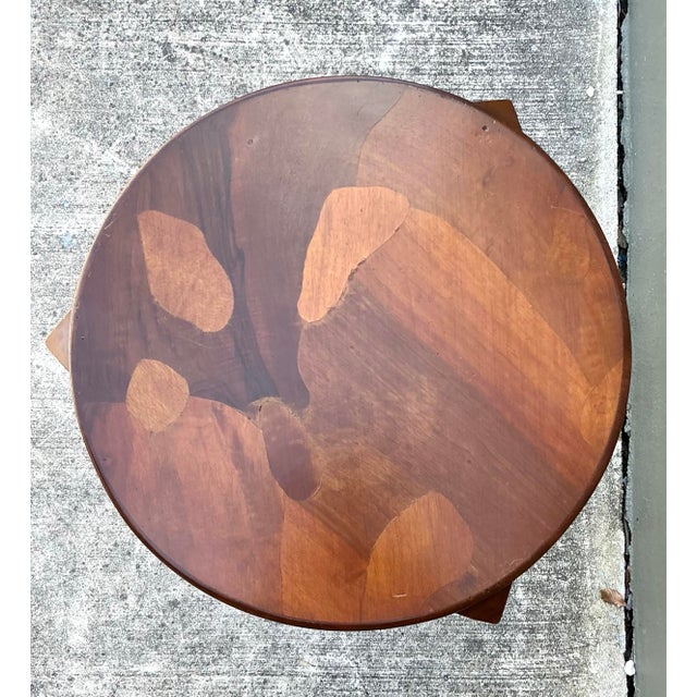 Vintage Burl Wood Drinks Table For Sale - Image 12 of 12