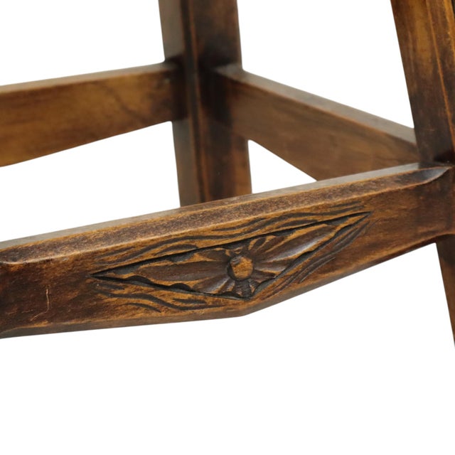 Vintage Wood Stool, 1950s For Sale - Image 11 of 16