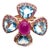 Bochic "Capri" Vintage Ruby, Amethyst & Blue Topaz Ring Set In 18K Gold & Silver For Sale