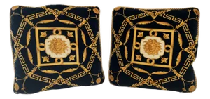 Black Throw Pillows from Gianni Versace, 1980s, Set of 2