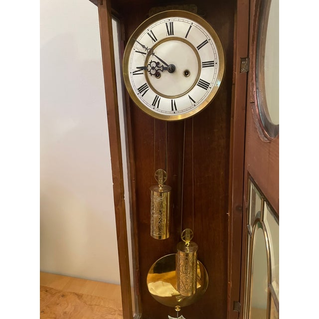 Traditional 34" Antique 1880s Gustav Becker Medaille d'Or Vienna Regulator Wall Clock For Sale - Image 3 of 6