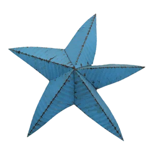 1950s Blue Rustic Oversized Metal Star